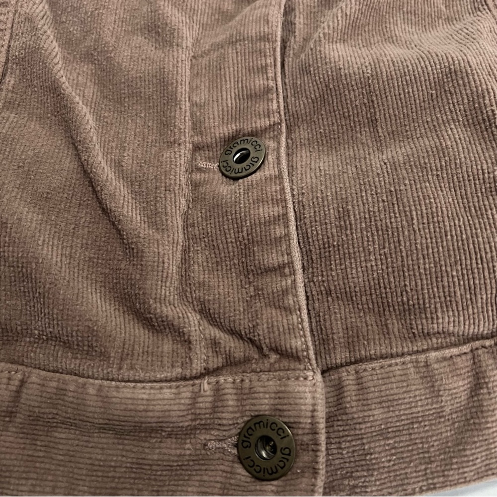 Rustic Fall Brown Cozy Warm Corduroy Utility Jacket Plaid Sleeves Western Barn - Picture 9 of 9
